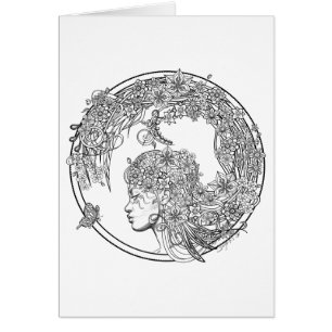 Fey Flower DIY Colouring Card by Sonja A.S.