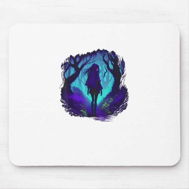 Fey Gothic Emo Goblincore Aesthetic  Forest Graphi Mouse Pad (Front)