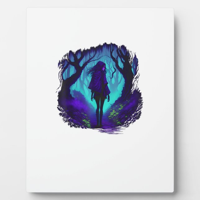 Fey Gothic Emo Goblincore Aesthetic  Forest Graphi Plaque (Front)