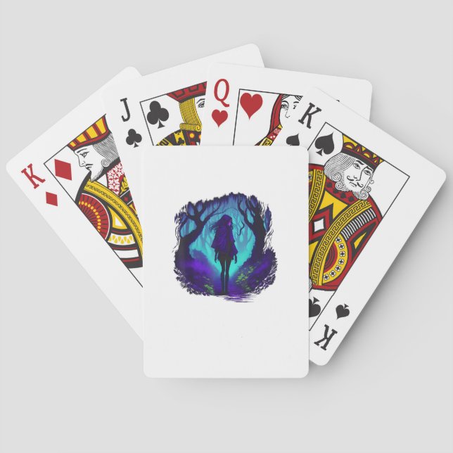 Fey Gothic Emo Goblincore Aesthetic  Forest Graphi Playing Cards (Back)