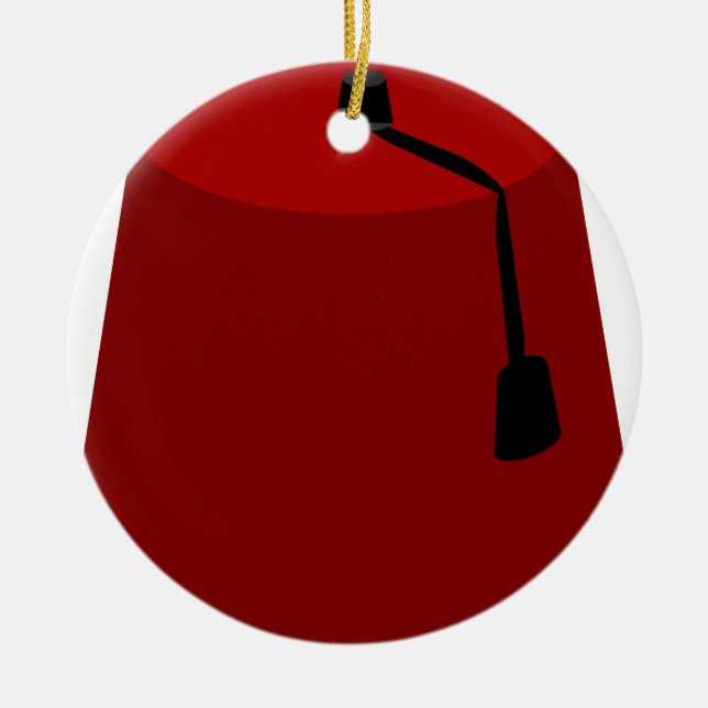 Fez-Hat Ceramic Tree Decoration (Front)