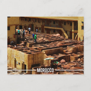 Fez Leather Tannery - Chouara Morocco Postcard