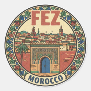 Fez Morocco Travel Classic Round Sticker