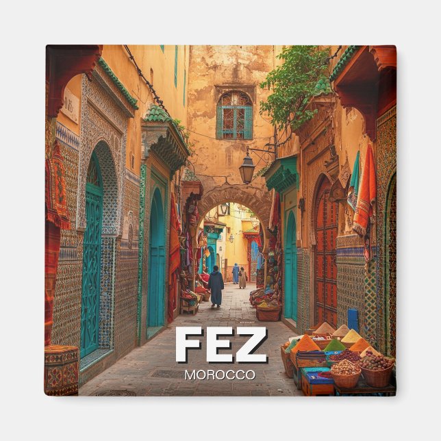 Fez Morocco Travel Magnet (Front)