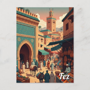 Fez Morocco Travel Postcard