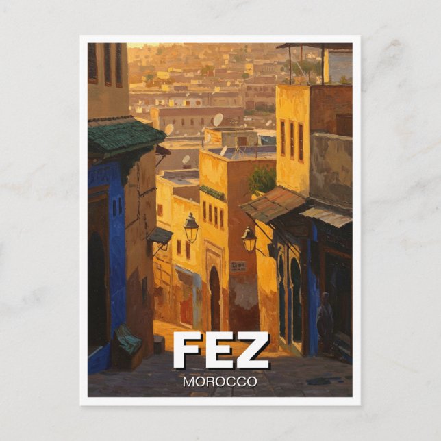 Fez Morocco Travel Postcard (Front)