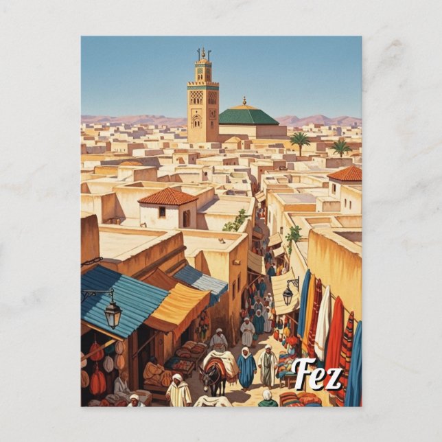 Fez Morocco Travel Postcard (Front)