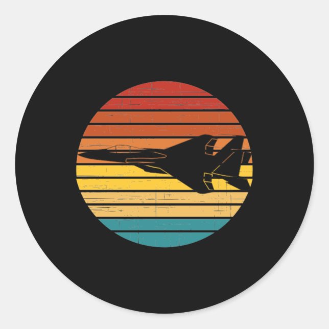 Ff-15 Eagle Retro Setting Sun Sticker  (Front)