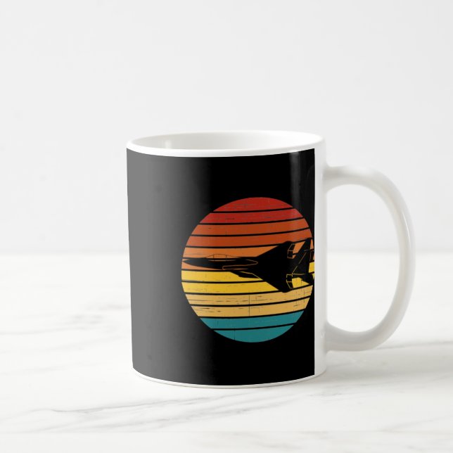 Ff-15 Eagle Retro Setting Sun Sticker  Coffee Mug (Right)