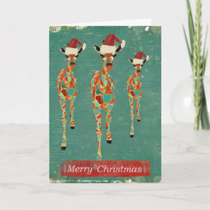 Ffi Azure & Amber Giraffes Christmas Card
