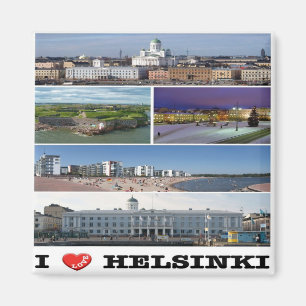 FI - Finland - Helsinki – I Love - Collage Mosaic Magnet