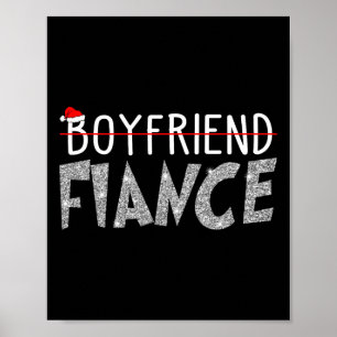 Fiance Fiancee Christmas Pyjamas Engaged Couples M Poster