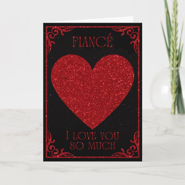  Fiancé Glitter Valentine Card (Front)