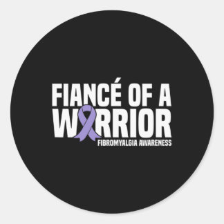 Fiance Of A Warrior Fibromyalgia Awareness  Classic Round Sticker