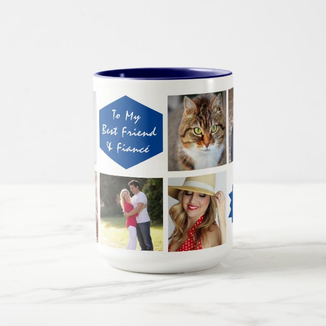 Fiancé Photo Template Collage Keepsake Mug (Center)