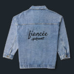 Fiancée Denim Jacket black<br><div class="desc">This super cute and trendy jean jacket has girlfriend crossed out and fiancée written in,  making it perfect for the newly engaged girl.</div>