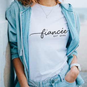Fiancée Elegant Typography Custom Date Engagement Sweatshirt