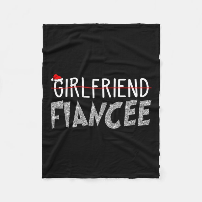 Fiancee Fiance Christmas Pyjamas Engaged Couples M Fleece Blanket (Front)