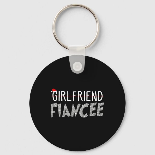 Fiancee Fiance Christmas Pyjamas Engaged Couples M Key Ring (Front)