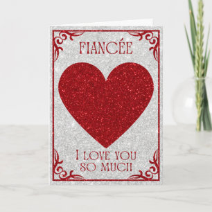Fiancée Glitter Valentine Card