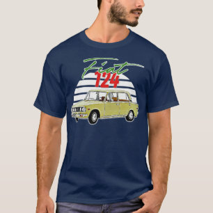 Fiat 124 Retro Italian Lover Gift Design T-Shirt