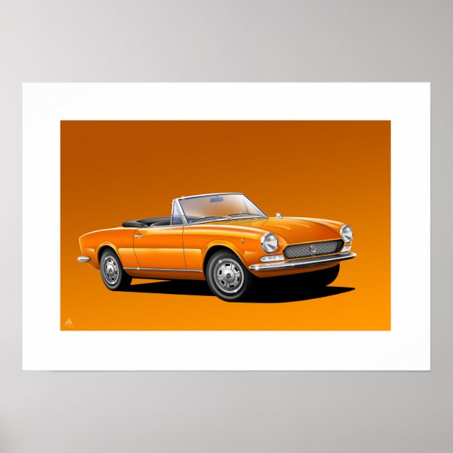 Fiat 124 Spider Illustration Poster (Front)