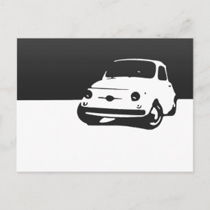 Fiat 500, 1959 - Black on light Postcard