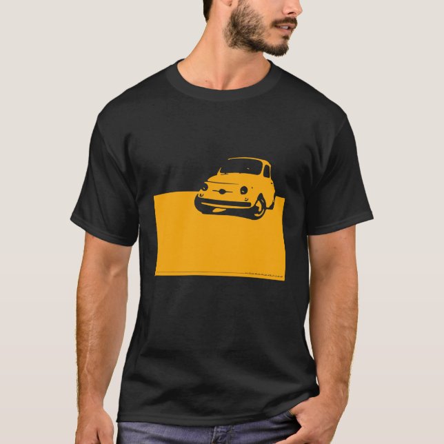 Fiat 500, 1959 - Yellow on dark T-Shirt (Front)