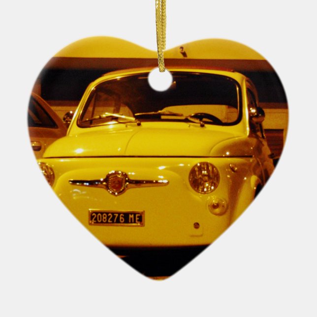 Fiat 500 Abarth. Ceramic Tree Decoration (Front)