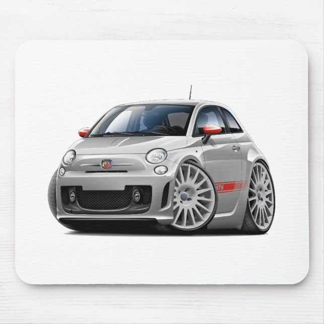Fiat 500 Abarth Grey Car Mouse Pad (Front)