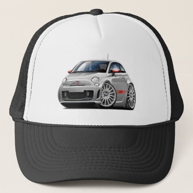 Fiat 500 Abarth Grey Car Trucker Hat (Front)