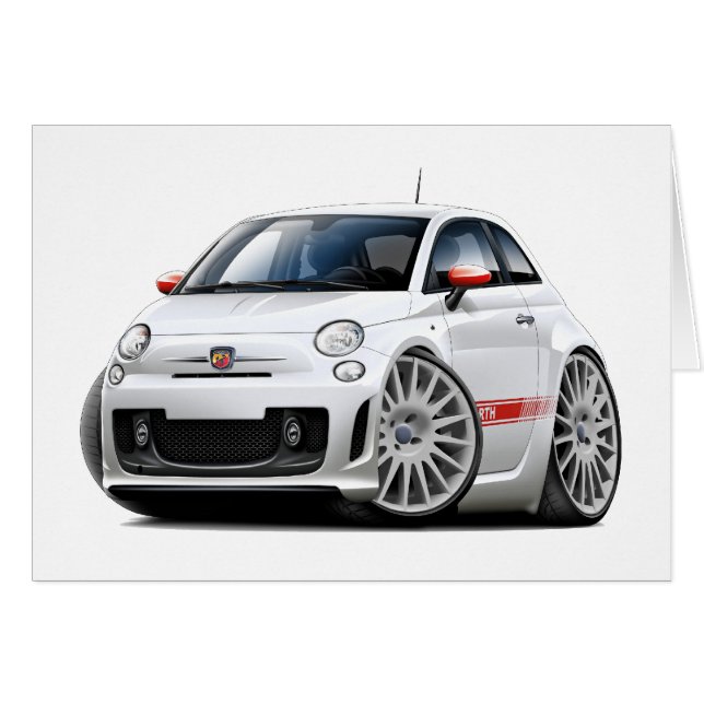 Fiat 500 Abarth White Car (Front Horizontal)