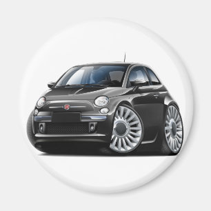 Fiat 500 Black Car Magnet