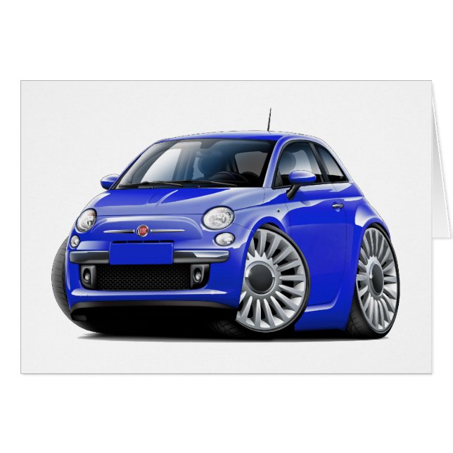 Fiat 500 Blue Car (Front Horizontal)