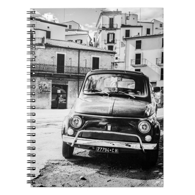 Fiat 500, cinquecento in Italy, classic car gift Spiral Notebook (Front)