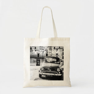 Fiat 500, cinquecento in Italy, classic car gift Tote Bag