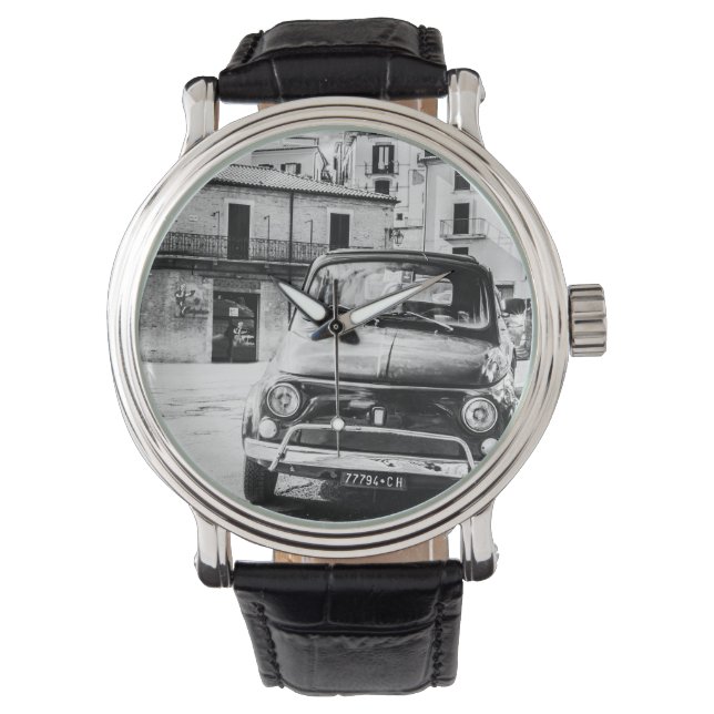 Fiat 500, cinquecento in Italy, classic car gift Watch (Front)