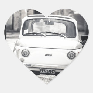 Fiat 500, Cinquecento in Italy Heart Sticker