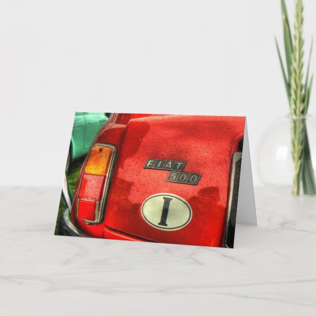 Fiat 500 Greetings Card (Front)
