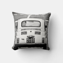 Fiat 500 in Italy, classic car cushion