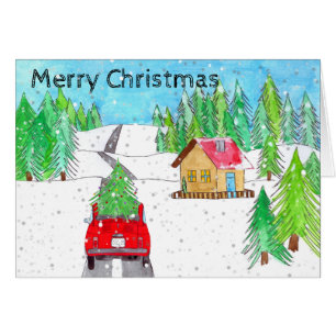 Fiat 500 in Snowy Forest Customisable 