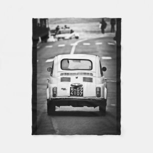 Fiat 500, Italy, Fleece Blanket vintage car