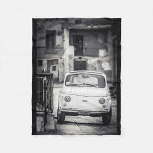 Fiat 500, Italy, Fleece Blanket vintage car