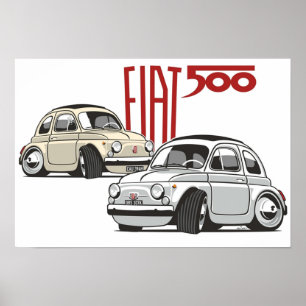 Fiat 500 personalised for Olivia Poster