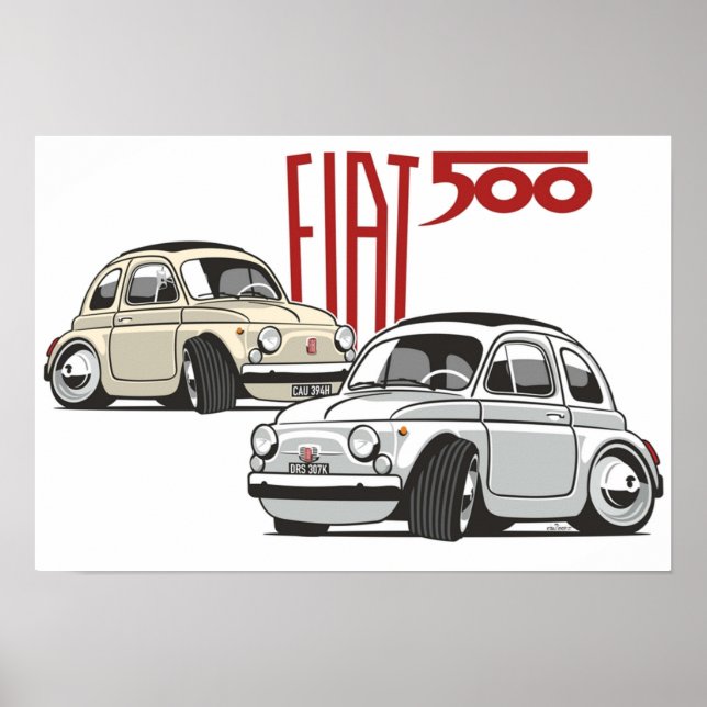 Fiat 500 personalised for Olivia Poster (Front)