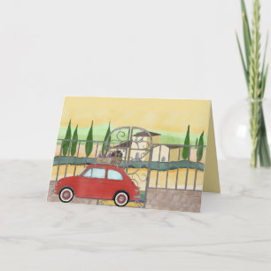 Fiat 500 Vineyard in Tuscany Card