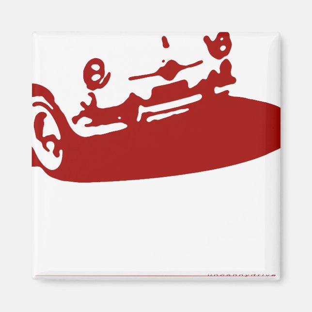 Fiat 600 Detail - Dark red on light Magnet (Front)