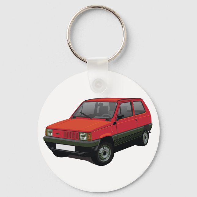 Fiat Panda 30 / 45 red Key Ring (Front)
