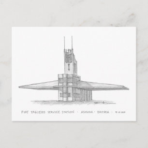 Fiat Tagliero Service Station, Asmara, Eritrea Postcard