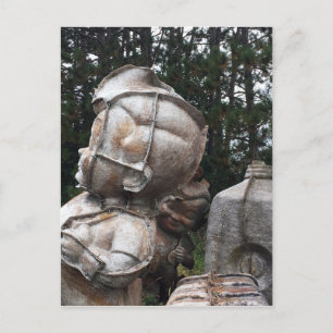 fiberglass graveyard big boy and milk carton postcard